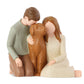 Hensonever Couple With Dog Figurines Ornaments, We Are A Family Dog Memorials Statues For Dog Lovers