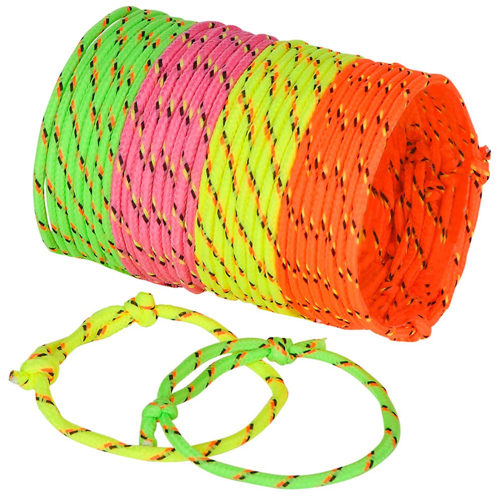 Rhode Island Novelty 144 (1 Gross) Neon Rope Friendship Bracelets New