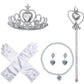 Fanydresswale Princess Elshia Cinderella Hair Queen Dress Up Accessories Set For Girls (Princess White)