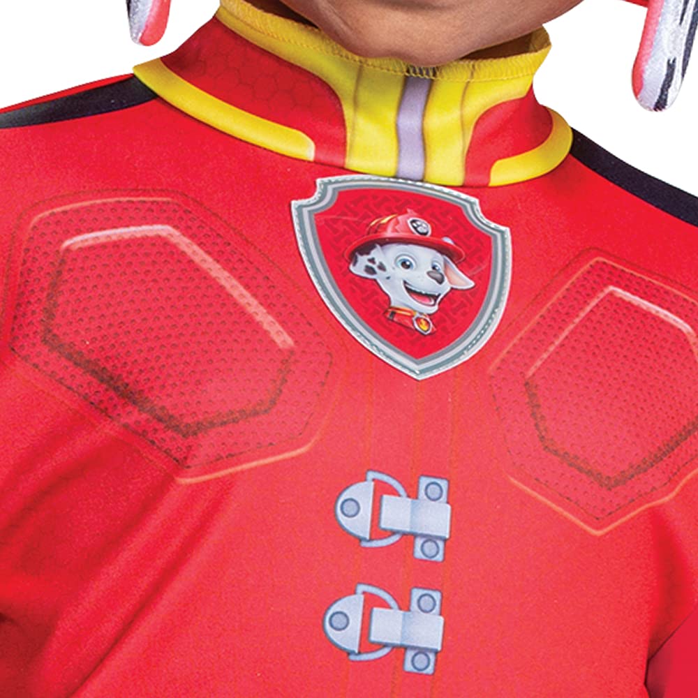 Disguise Paw Patrol Marshall Costume Hat And Jumpsuit For Boys, Paw Patrol Movie Character Outfit With Badge, Classic Toddler Size Large (4-6)