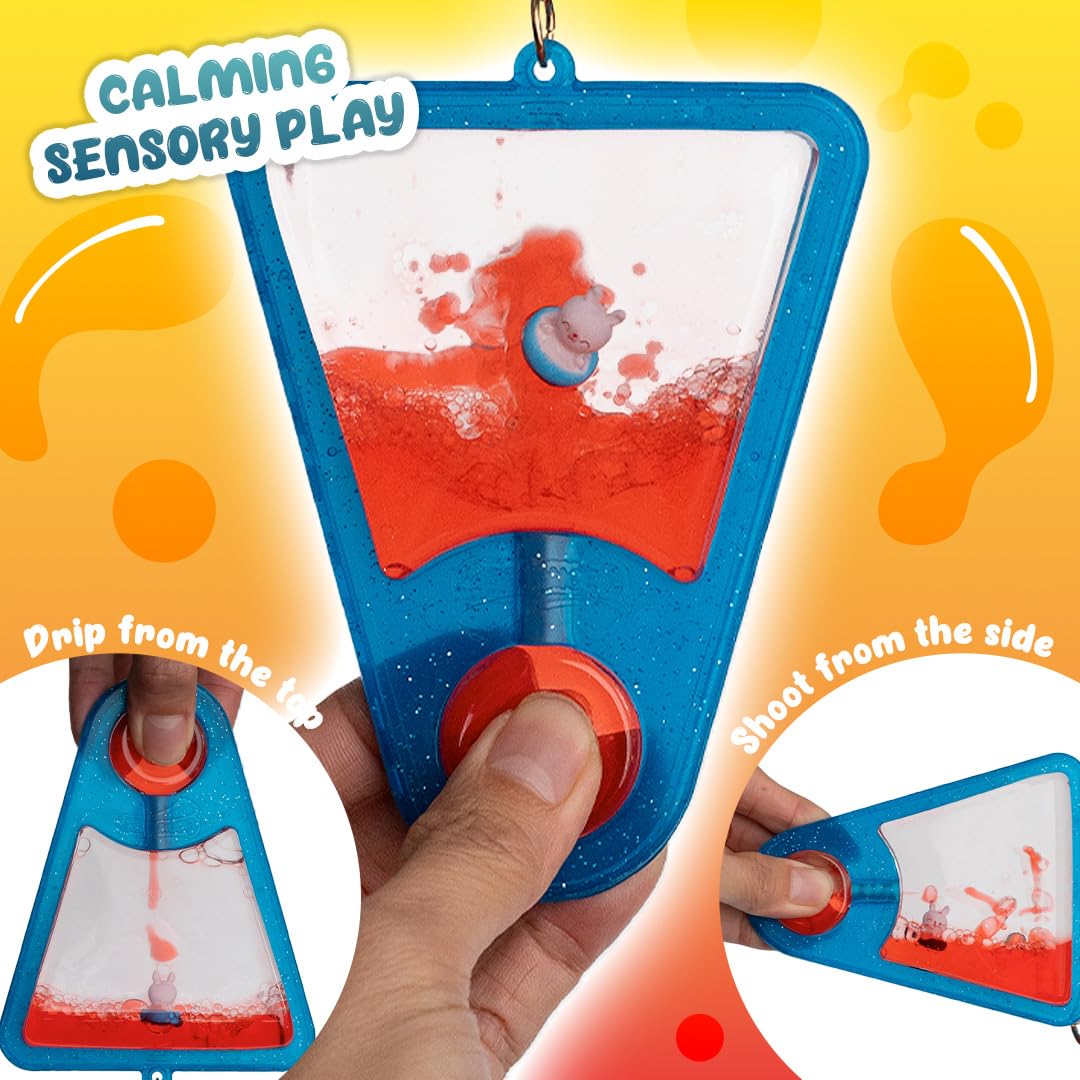 Goonameez, Hand-Held Sensory Toy with Floating Characters, Mesmerizing Water Mix Fidget Toy - Collect All 6 Unique Shapes for Sq