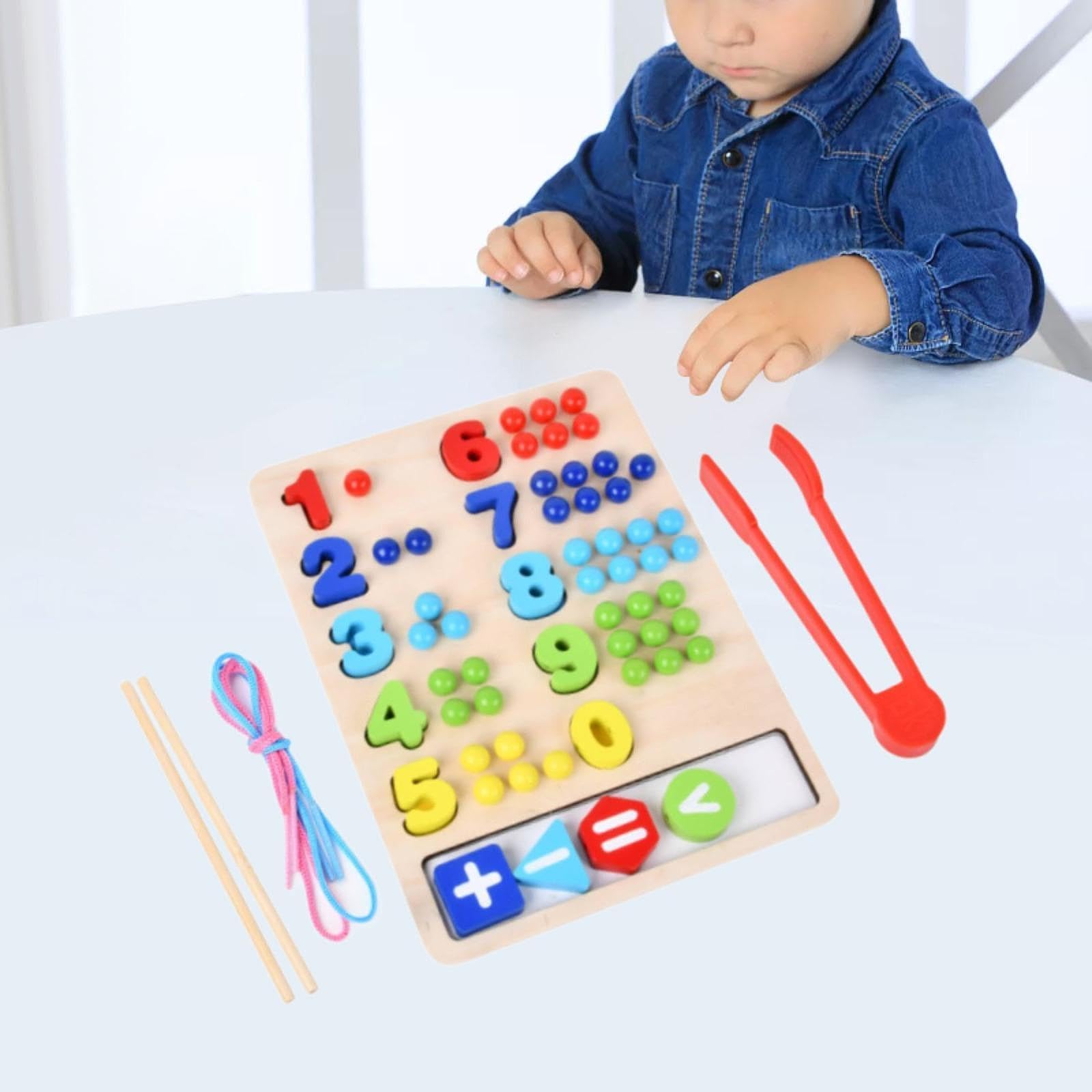 Merishopp Clip Beads Toy Math Manipulatives Counting Matching Games For Boys And Girls| Baby Learning Toy | Infant Activity Toy 