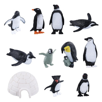 11Pcs Mini Penguin Figurines, Realistic Plastic Penguin Figures Arctic Miniature Penguin Figurines Penguin Cake Topper Mini Penguin Toys Tiny Animals For Party Supplies Gifts For Kids
