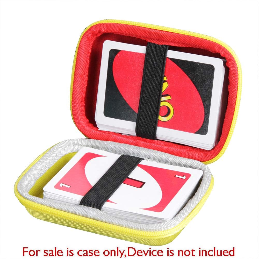 Anleo Hard Travel Case For Mattel Uno Classic Card Game(Only Case) (Yellow+Red)