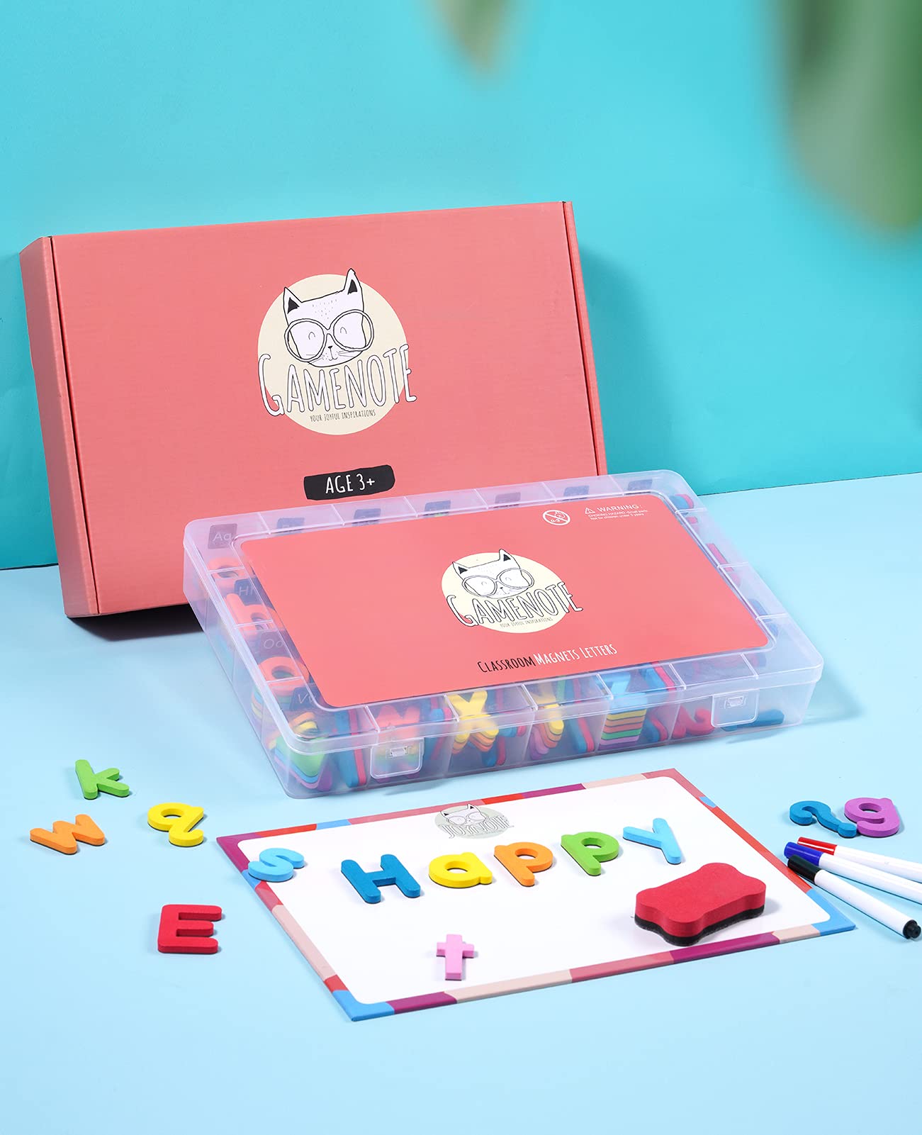 Gamenote Classroom Magnetic Alphabet Letters Kit 234 Pcs With Double - Side Magnet Board - Foam Alphabet Letters For Preschool Kids Toddler Spelling And Learning Colorful Abc Education Fridge Magnets