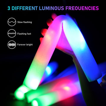 Shqdd248 Pcs Glow Party Supplies, 24 Pcs Foam Glow Sticks, 24 Pcs Led Glasses And 200 Pcs Glow Sticks Bracelets, Neon Party Favo