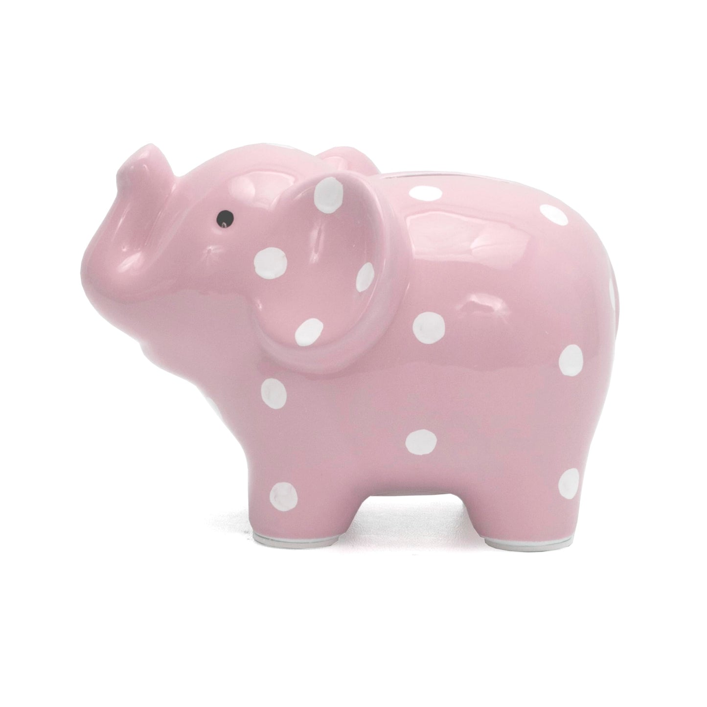 Child To Cherish Ceramic Polka Dot Elephant Piggy Bank For Girls, Pink