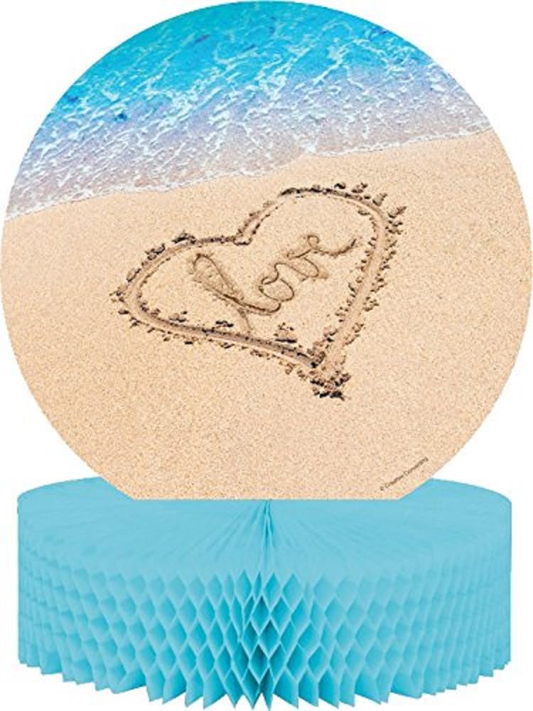 Creative Converting Honeycomb and Glitte Centerpieces, Beach Love, One Size, Confetti