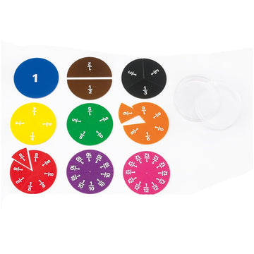Edxeducation Learning Advantage-19035 Fraction Circles - Set Of 51-9 Values And Colors - Teach Fraction Equivalents And Parts To