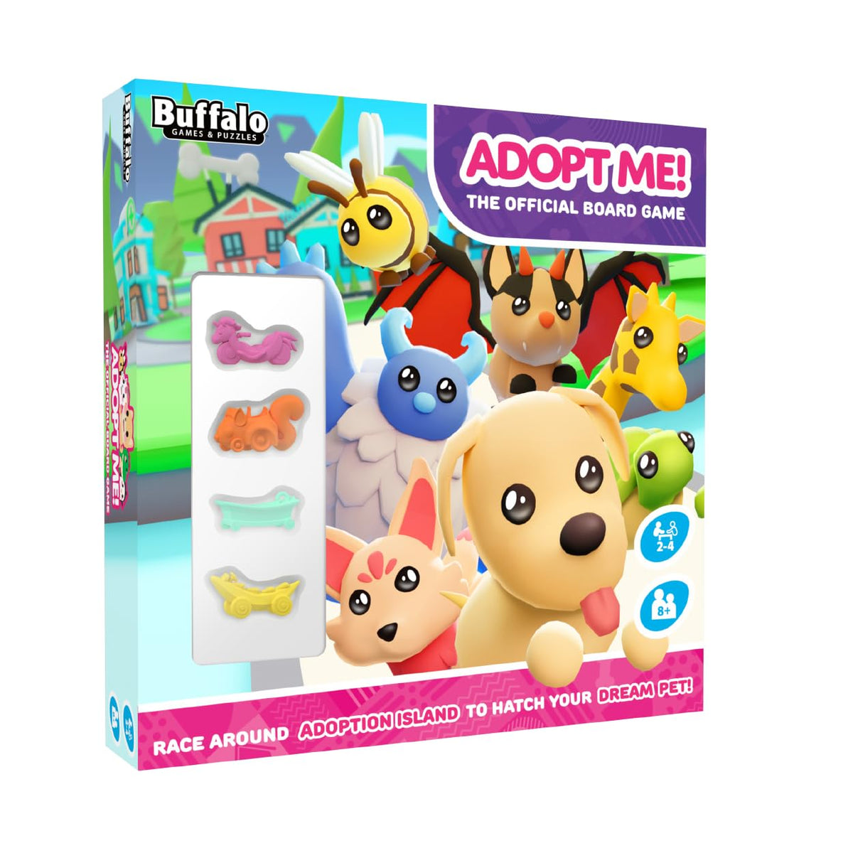 Buffalo Games  Adopt Me  Card Playing Board Game  Egg Hatching Fun  Strategic Action Based Game  Ages 7 and Up
