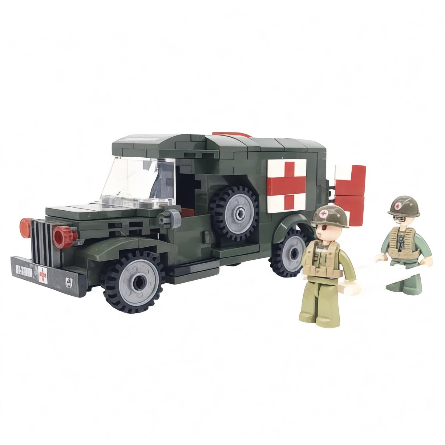 General Jim'S Military Building Blocks Us Army Ambulance Ww2 (World War 2) Brick Building Vehicle - Military Ambulance Building Blocks Set For Wwii Or Brick Building Enthusiasts