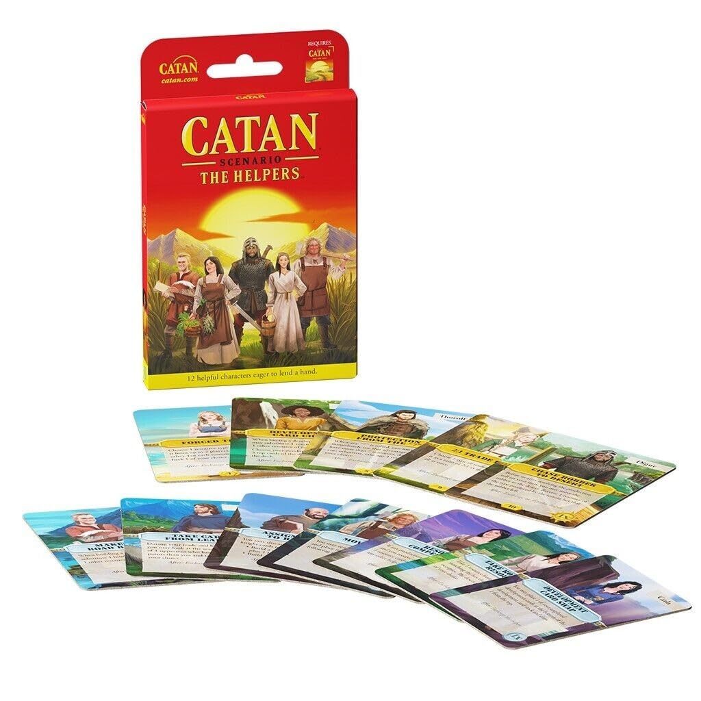 CATAN The Helpers Scenario Expansion - New Characters & Abilities, Cardboard, 3-6 Players, 45-90 Min Playtime, Model CN3128, Multicolor