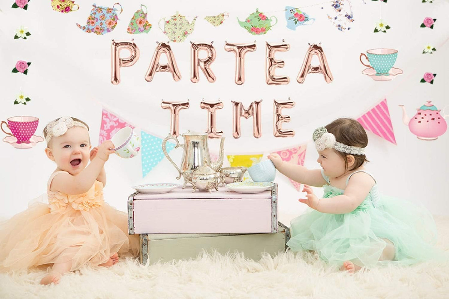 Laventy 5 Pcs Par Tea Time Balloons Tea Party Birthday Banner Tea Party Decorations Let'S Par Tea Party Decor Par Tea Baby Shower Decor Par Tea First Birthday Par Tea 2Nd Birthday