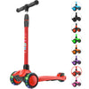 Allek Kick Scooter B03, Lean 'N Glide 3-Wheeled Push Scooter With Extra Wide Pu Light-Up Wheels, Any Height Adjustable Handlebar