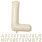 40 Inch Cream Letter Balloons, Large L Letter Balloons Foil Helium Balloons, Mylar Big Single Alphabet L Balloons, Cream Balloon
