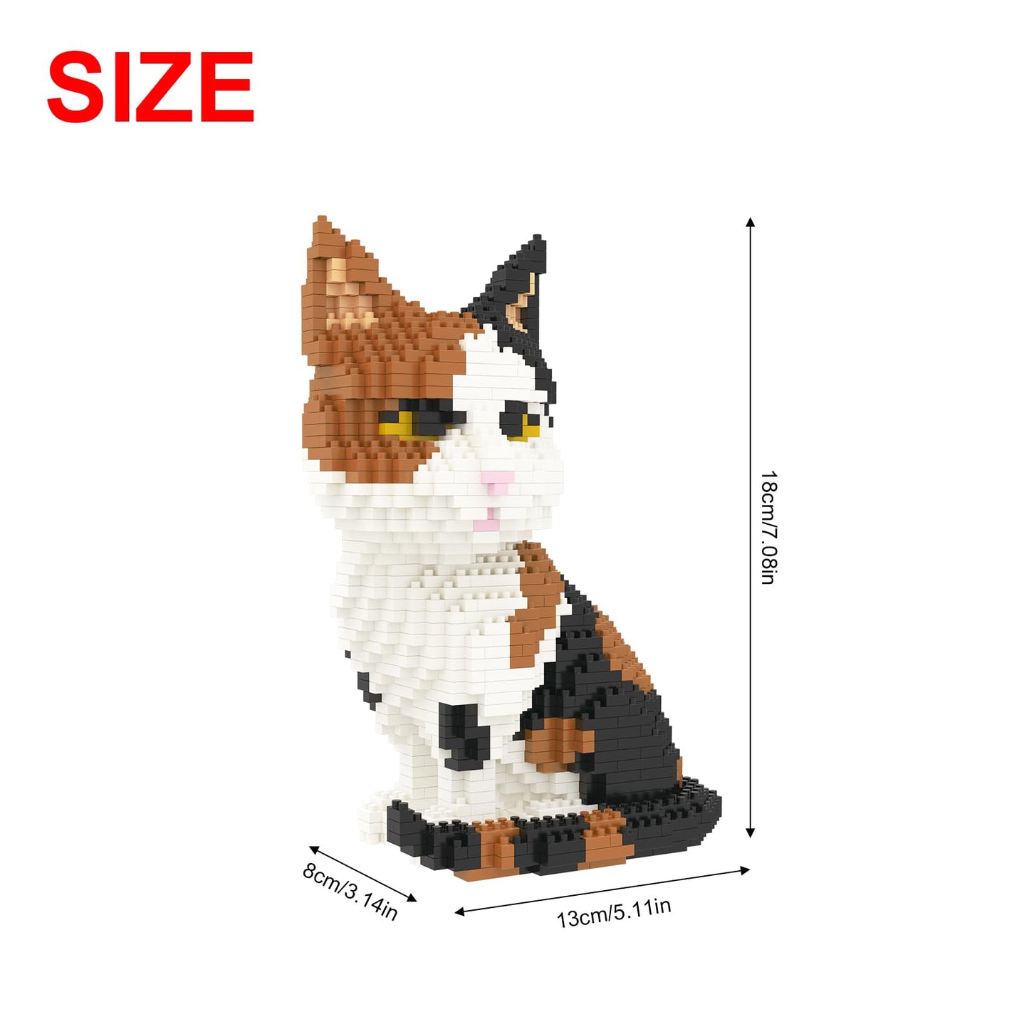 Larcele Cat Micro Building Blocks Animal Set, Diy Mini 3D Building Toy Bricks,1191Pcs Kljm-05 (Cat, Model1979)
