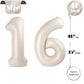 16 Balloon Number, Cream White Number 16Th Birthday Balloons 40 Inch, Sweet 16 Years Old Cream White Birthday Decorations For Bo