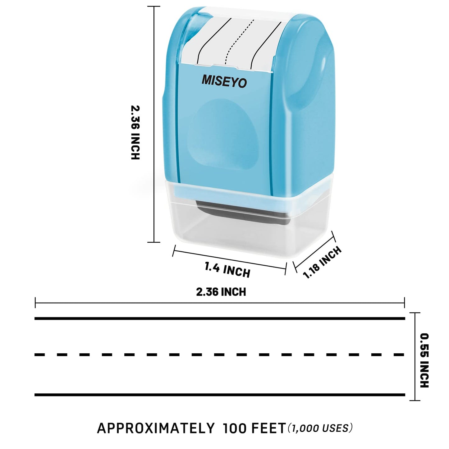Miseyo Dashed Handwriting Lines Practice Roller Stamp,Self-Inking Line Rolling Stamps for Kids Writing - Blue