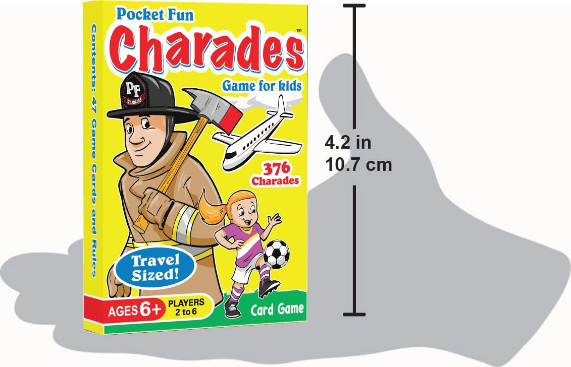Arizona Gameco Pocket Fun Charades, A Family Party Game For Kids Ages 6 And Up – No Reading Required To Play – Perfect For Families, Vacation, Travel, Camping, Classroom, Stocking Stuffer Or Gift