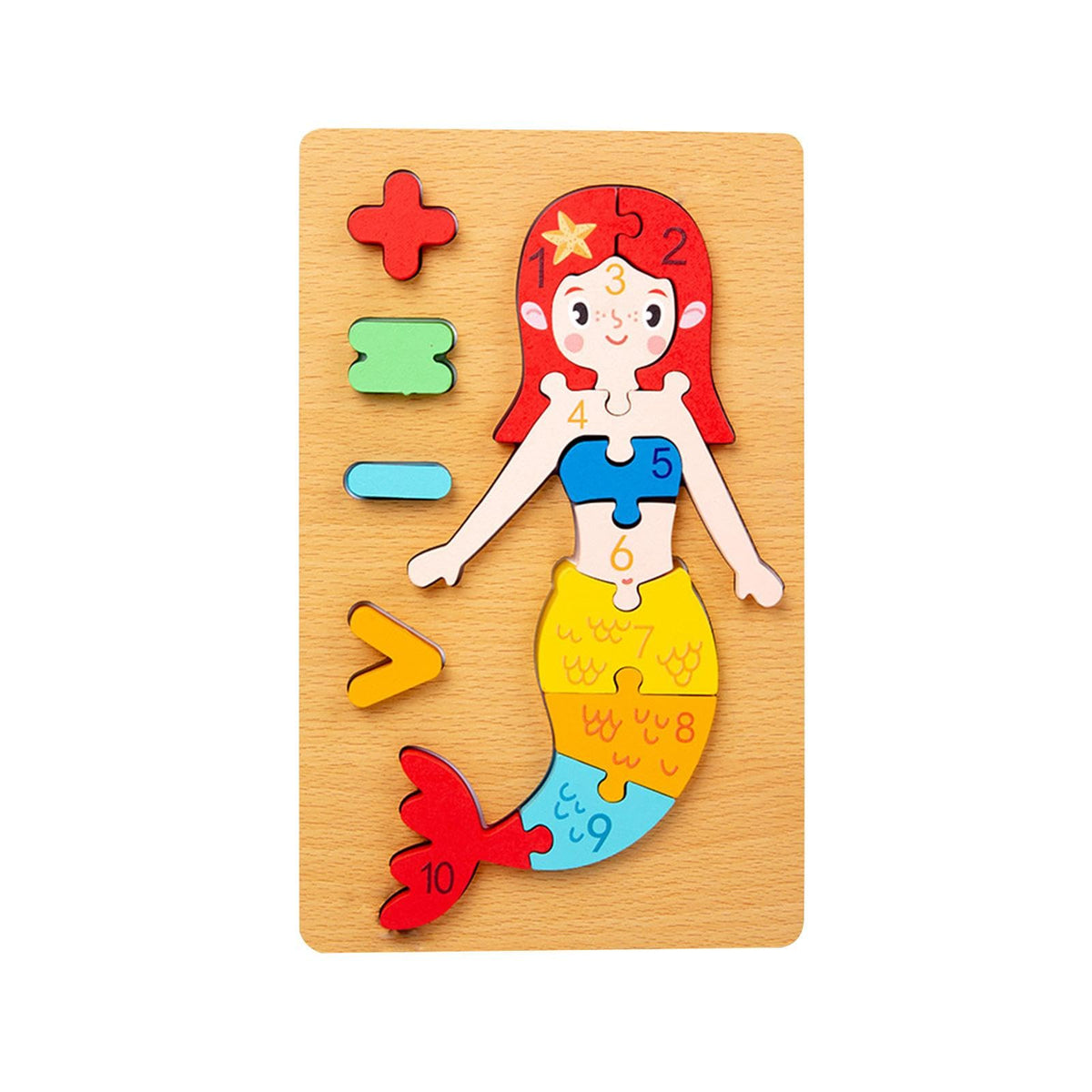 Atorse Number Puzzle Montessori Toys For 3 Year Old For Preschool Fine Motor Skills Mermaid