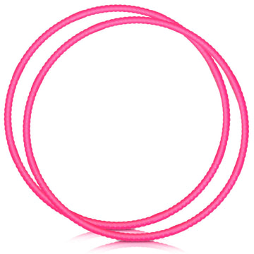 WinnerWhy 2 Pcs Toy Hoop Exercise Hoop Detachable Adjustable Plastic Toy Ring Playground Equipment for School Colored Circles Exercise Ring for Teens Dog Agility Equipment(Rose Red 23 Inch)