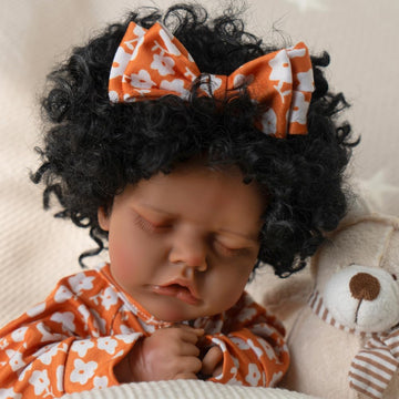 Jirachi Black Lifelike Reborn Baby Dolls, Full Body Vinyl Real Life Baby Girl, Realistic Reborn Babies With Feeding Set For Kids Age 3+