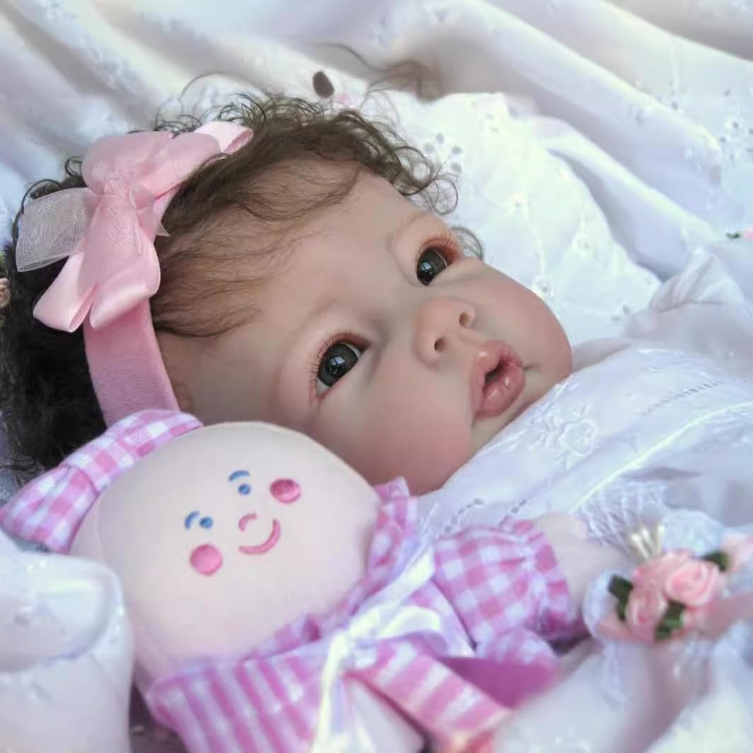 Bnnpuu Lifelike Reborn Baby Dolls Girl 20 Inch Handmade Realistic-Newborn Baby Soft Body Real Life Baby Dolls Eyes Open Gift Set