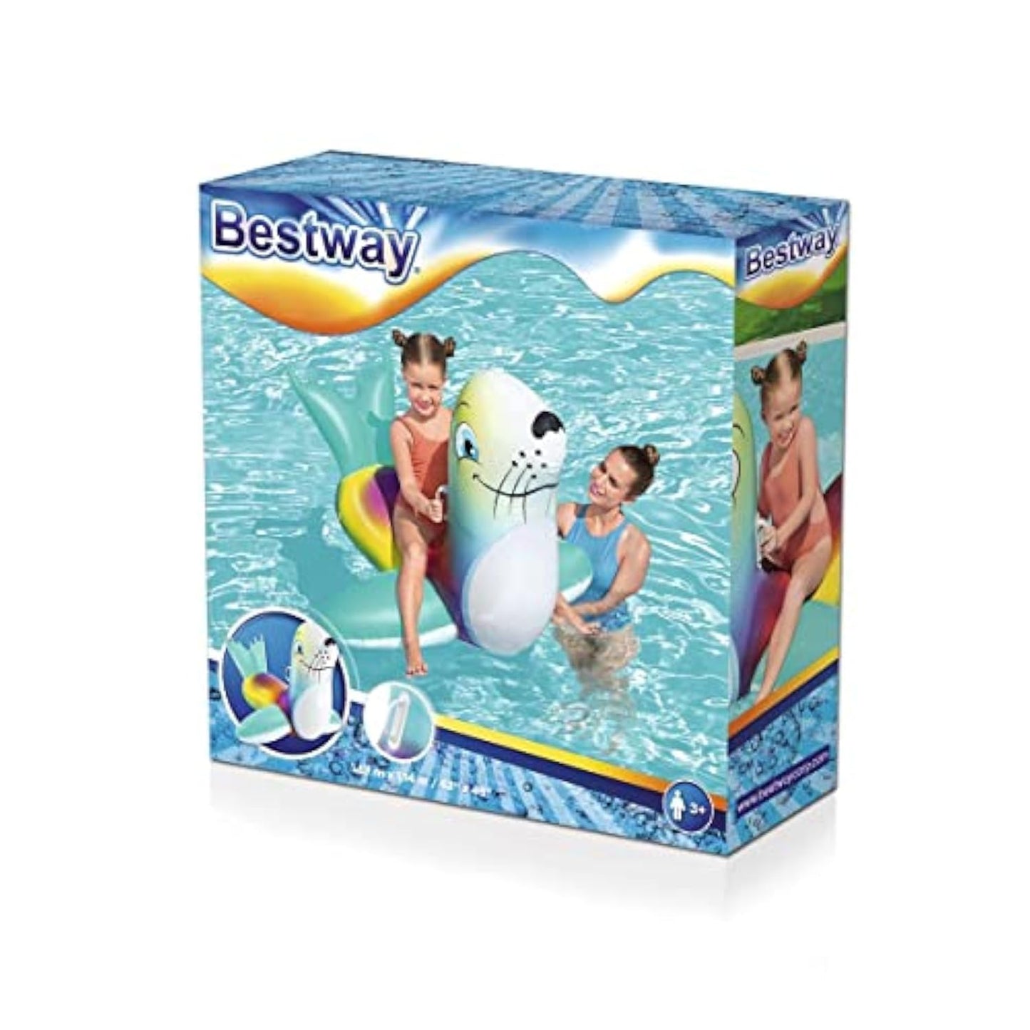 Bestway Seal Pool Float, Kids Inflatable Ride-On With Handles, Swimming Pool And Beach Toy