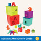 Battat - Sorting & Stacking Boxes - Nesting Toddler Play Cubes - Color - Coded Dexterity Keys - Numbers, Letters & Shapes - 2+ Y