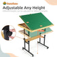 Builderbutler Dual-Layer 25''X34'' Adjustable Puzzle Table With Wheels,3-Tilting-Angle Adjustable Board With 4 Drawers And Cover