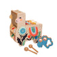 Manhattan Toy Musical Llama Wooden Instrument For Toddlers With Maraca, Clacking Saddlebags, Drumsticks, Washboard & Xylophone