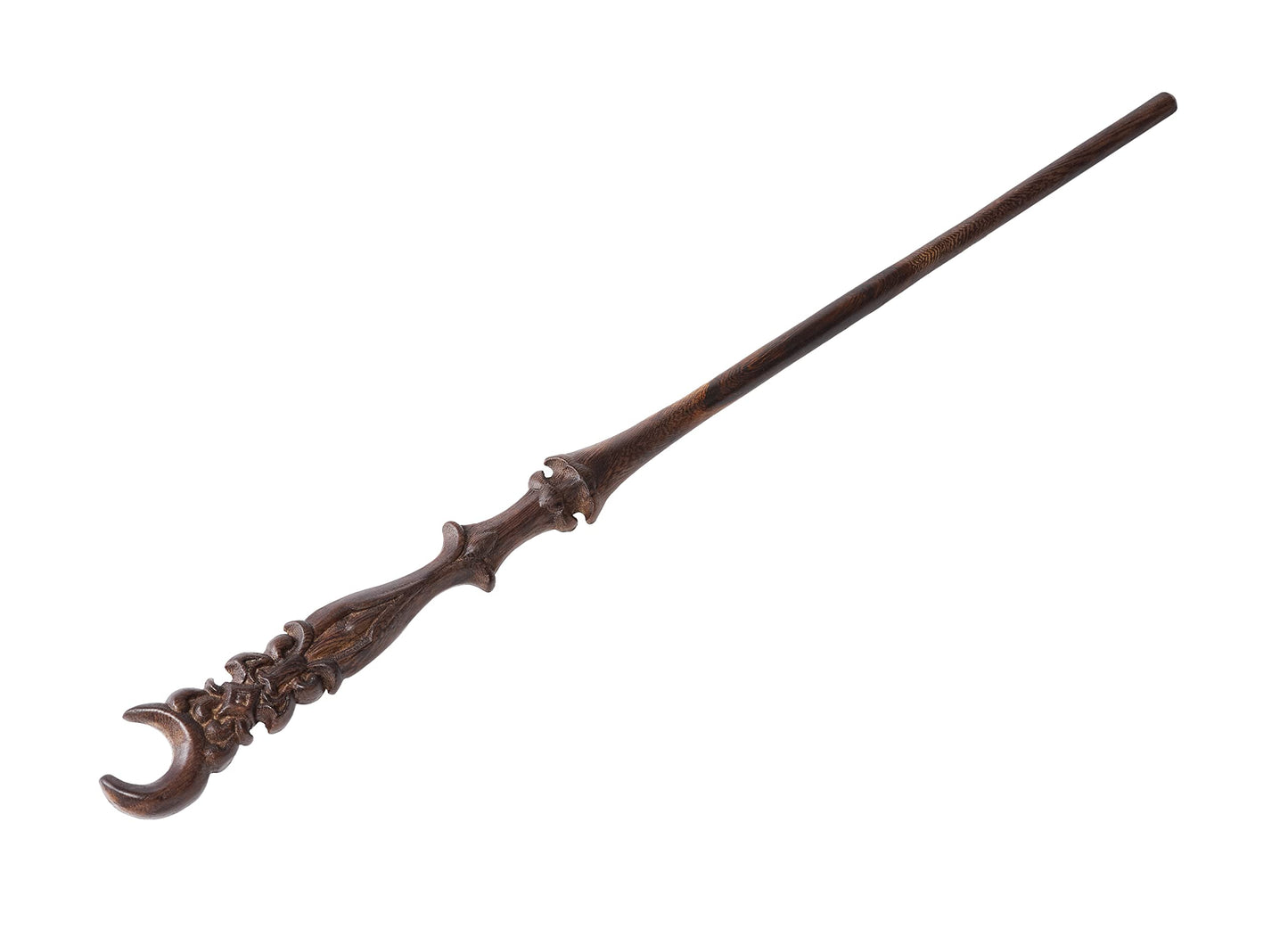 Handicraftviet Moon Wand - Hand Carved Wooden Magic Wand  Wizard Wand for Collectible Cosplay  Best Gift for mature-themed and Kid (Moon Wand)