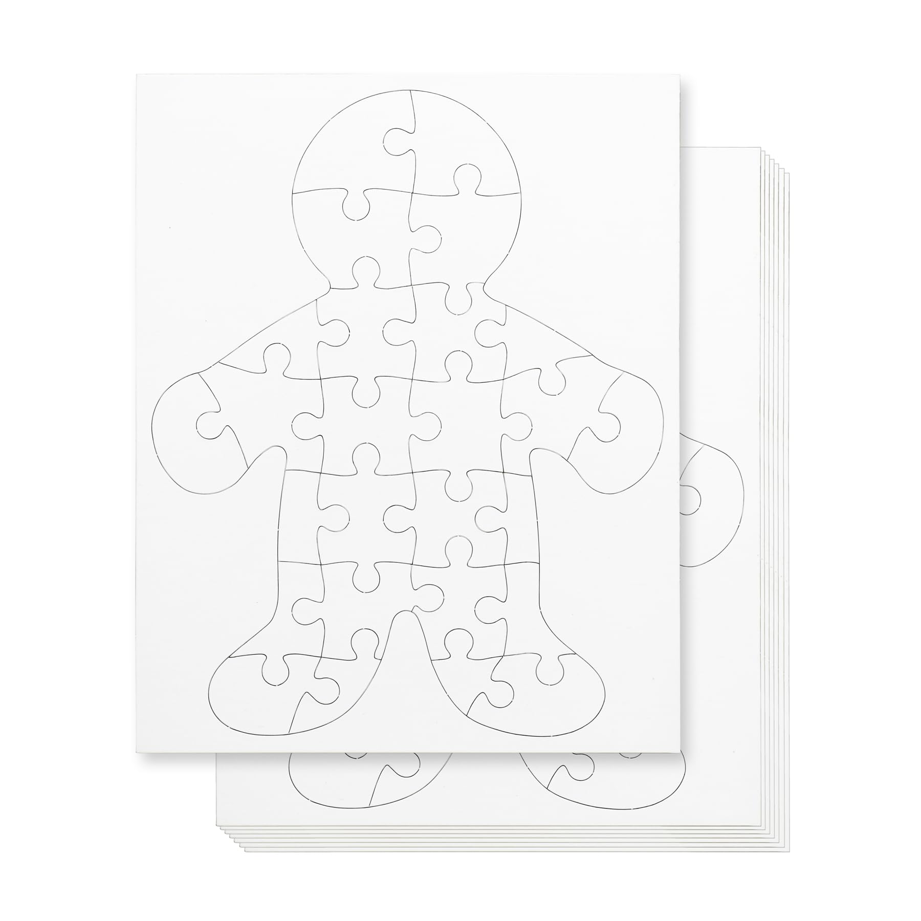 Hygloss Products 12 Blank Person-Shaped Puzzles – 8.5 X 10.5 Inches – Ideal For All-About-Me Activities – Write, Draw, And Decorate – 26 Pieces Each