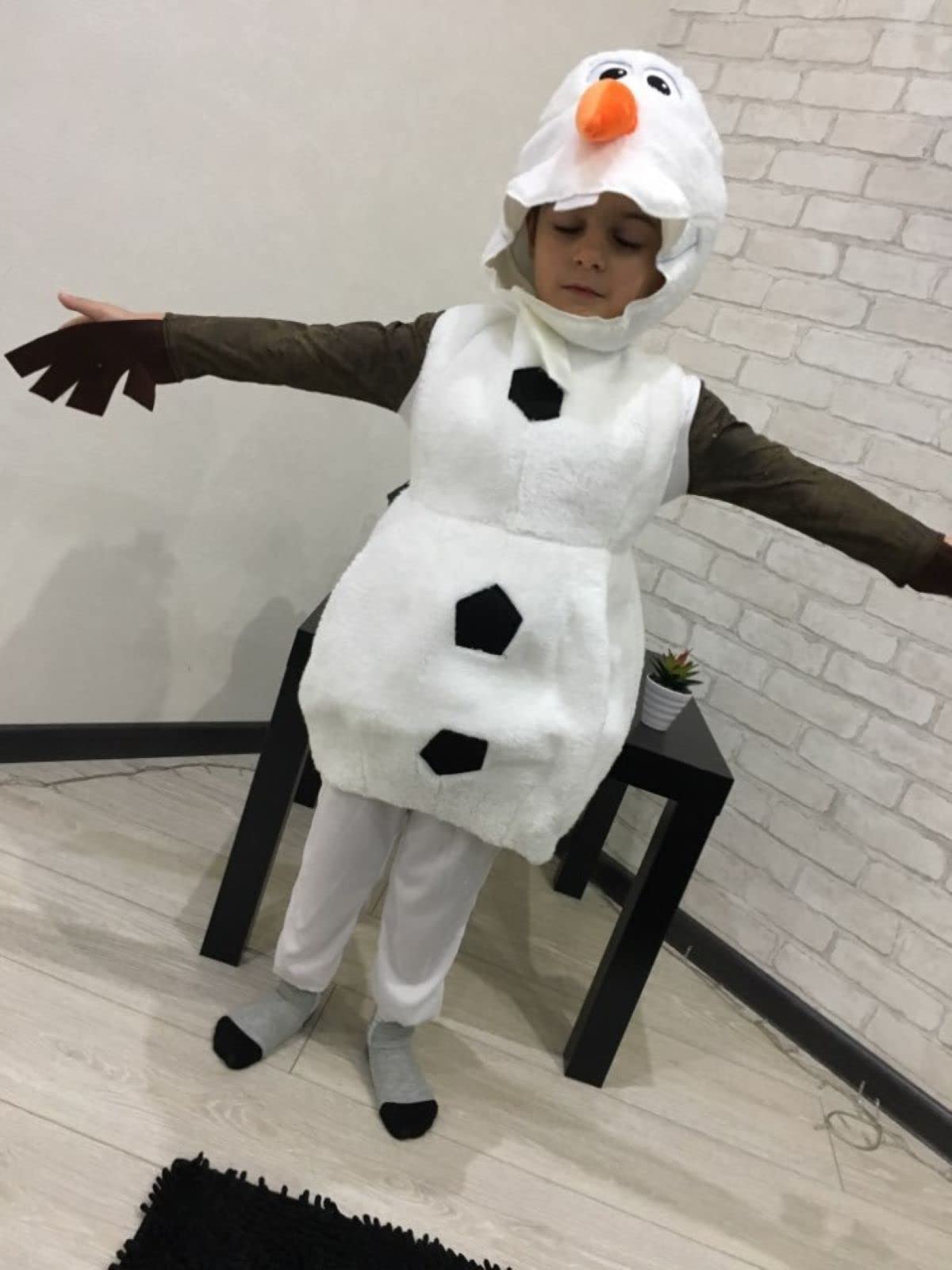 ELEGAWHISPR Olaf Costume for Kids Snowman Dress up Boys Halloween Cosplay Jumpsuit