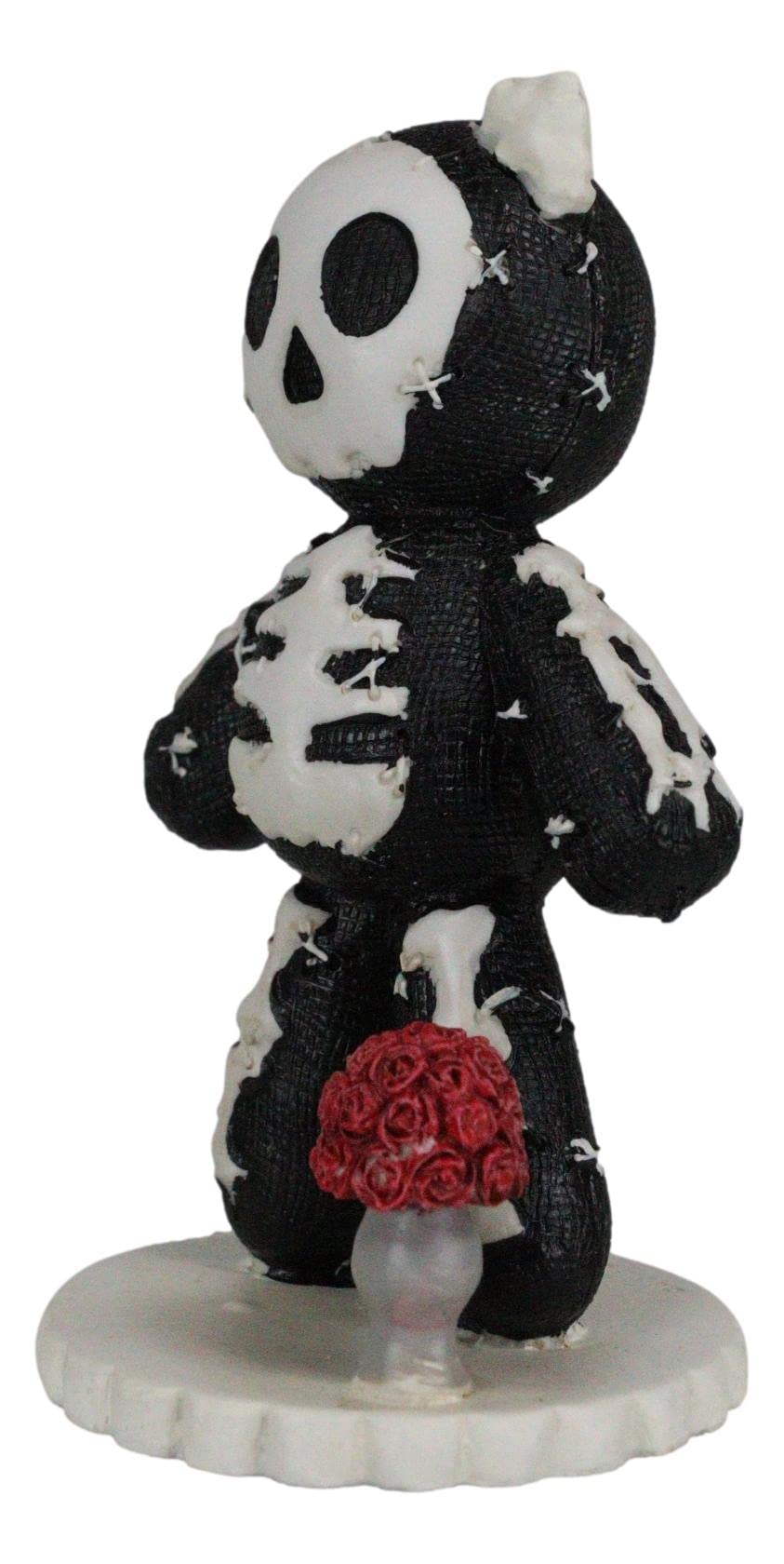 Ebros Day Of The Dead Pinheadz Monster With Voodoo Stitches Figurine Halloween Collectible Statue Fantasy Mythical Beings Undead Apocalypse Horror Icon (Voodie Valentine Rose Skeleton)
