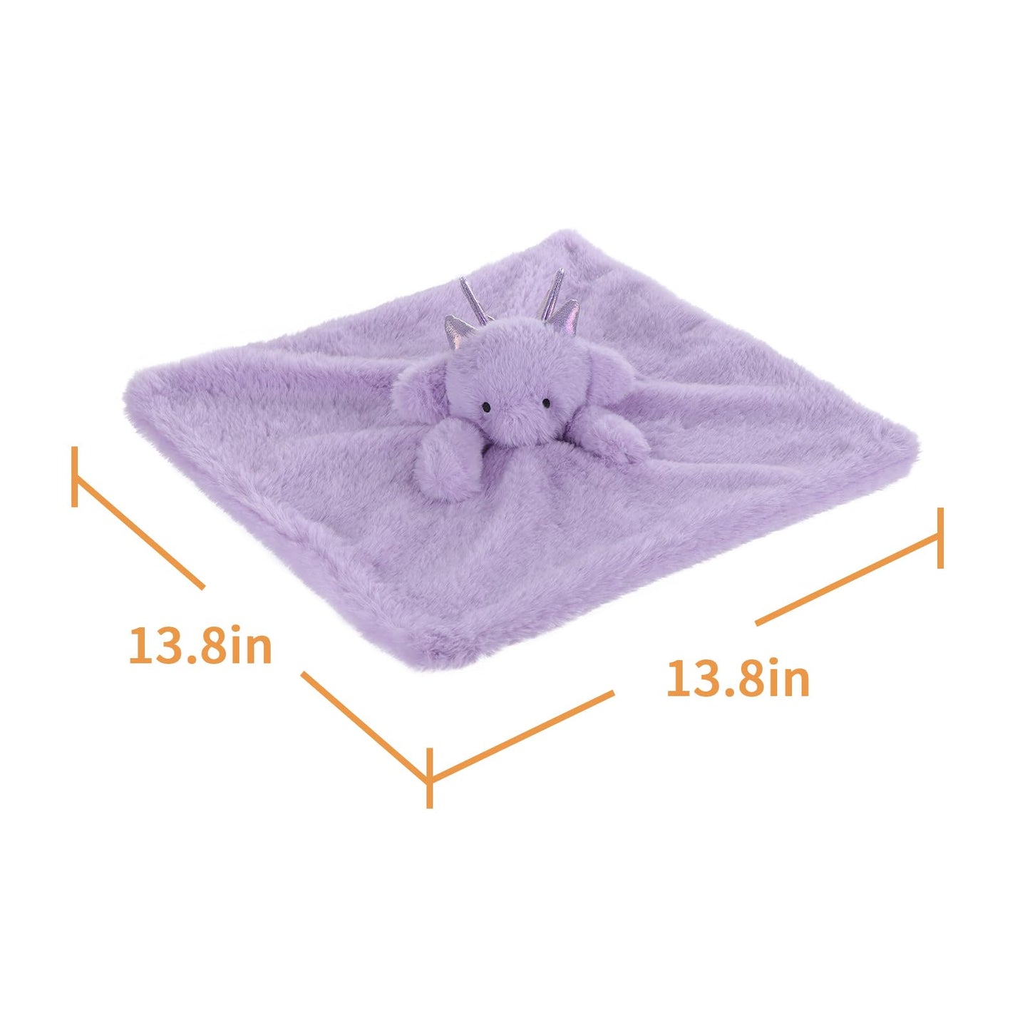 Apricot Lamb Soft Security Blanket for Babies, 13.8" Purple Dragon, Polyester Lovey for Boys & Girls