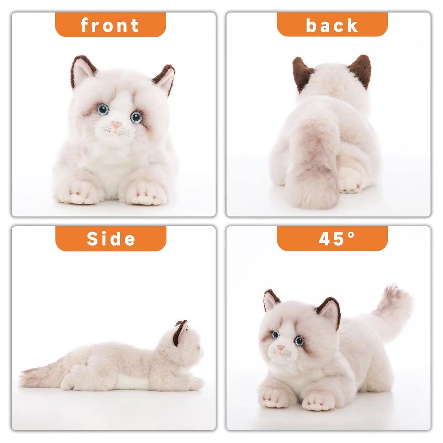 Cu-Mate 20 Inch Gray Ragdoll Cat Stuffed Animal Toys Dolls,Cute Handmade Plush Toy Ann Baker Cat Birthday Gifts Present For Boys