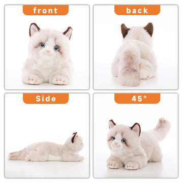 Cu-Mate 20 Inch- Gray Ragdoll Cat Plush Stuffed Animal Toys -Realistic Ann Baker Cat Handmade Plush Toy Present Gift