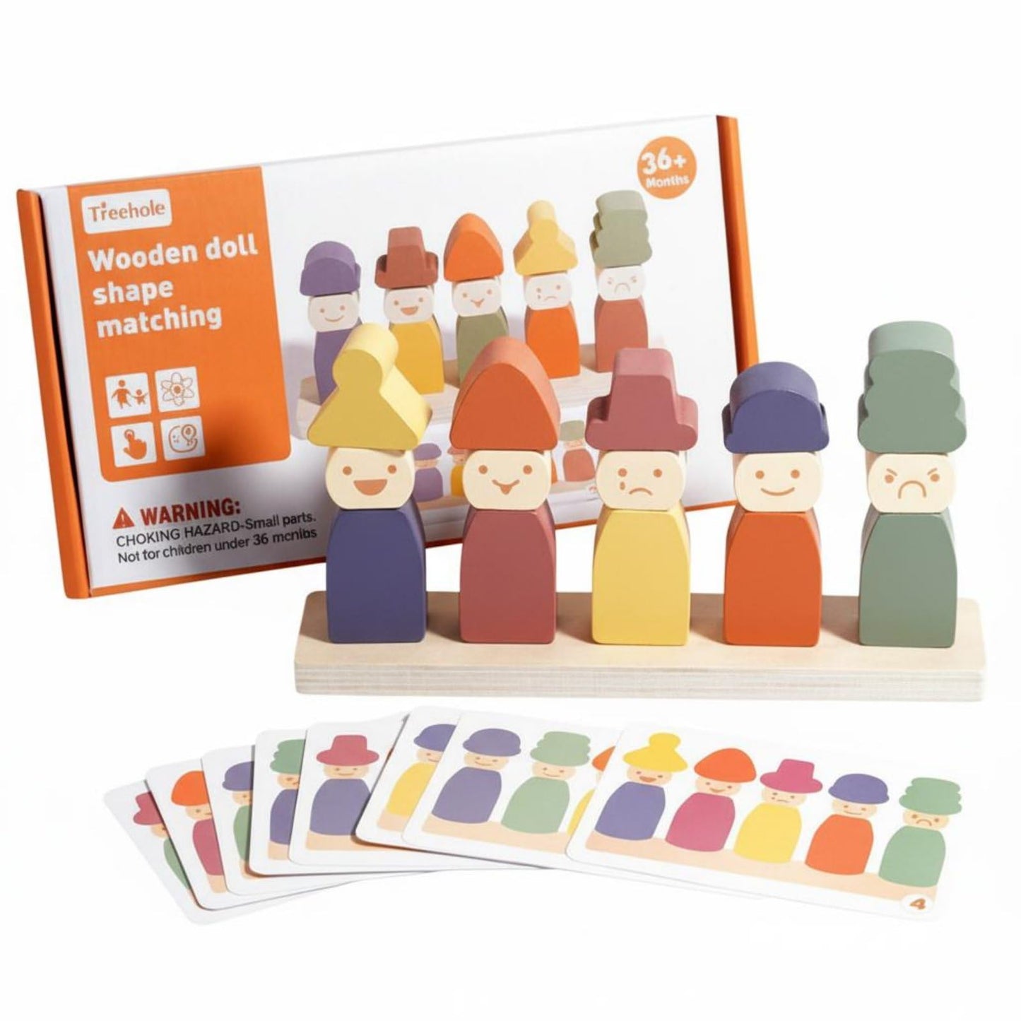 Early Learning Wooden Doll Shape Matching Toy Fine Movement Skills Wooden Matching Blocks HandEye Coordination ChildCentered S