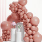 Double Stuffed Dusty Pink Balloon Arch, Double Pink Balloons Different Sizes 18/12/10/5 Inch,Pastel Blush Pink Balloons Garland