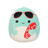 Squishmallows 7.5" Perry Teal Dolphin Plush Toy - Polyester, Sunglasses & Surfboard, Model SQCR05372