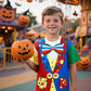 COSLAND Boys' Clown Costume for Kids Halloween Shirt, Multicolor, Medium