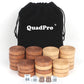QuadPro Wooden Checkers Pieces Only  30 Wood Backgn Pieces with 5 Dice & Storage Bag  enhanced Wood Pieces for Backgn and Checkers  Ideal for Replacement or Spare Pieces