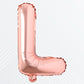 Flyloons Rose Gold Alphabet Letter Foil Balloons for Name L Birthday Decoration Items, Anniversary, Baby Shower, Bachelorette, W