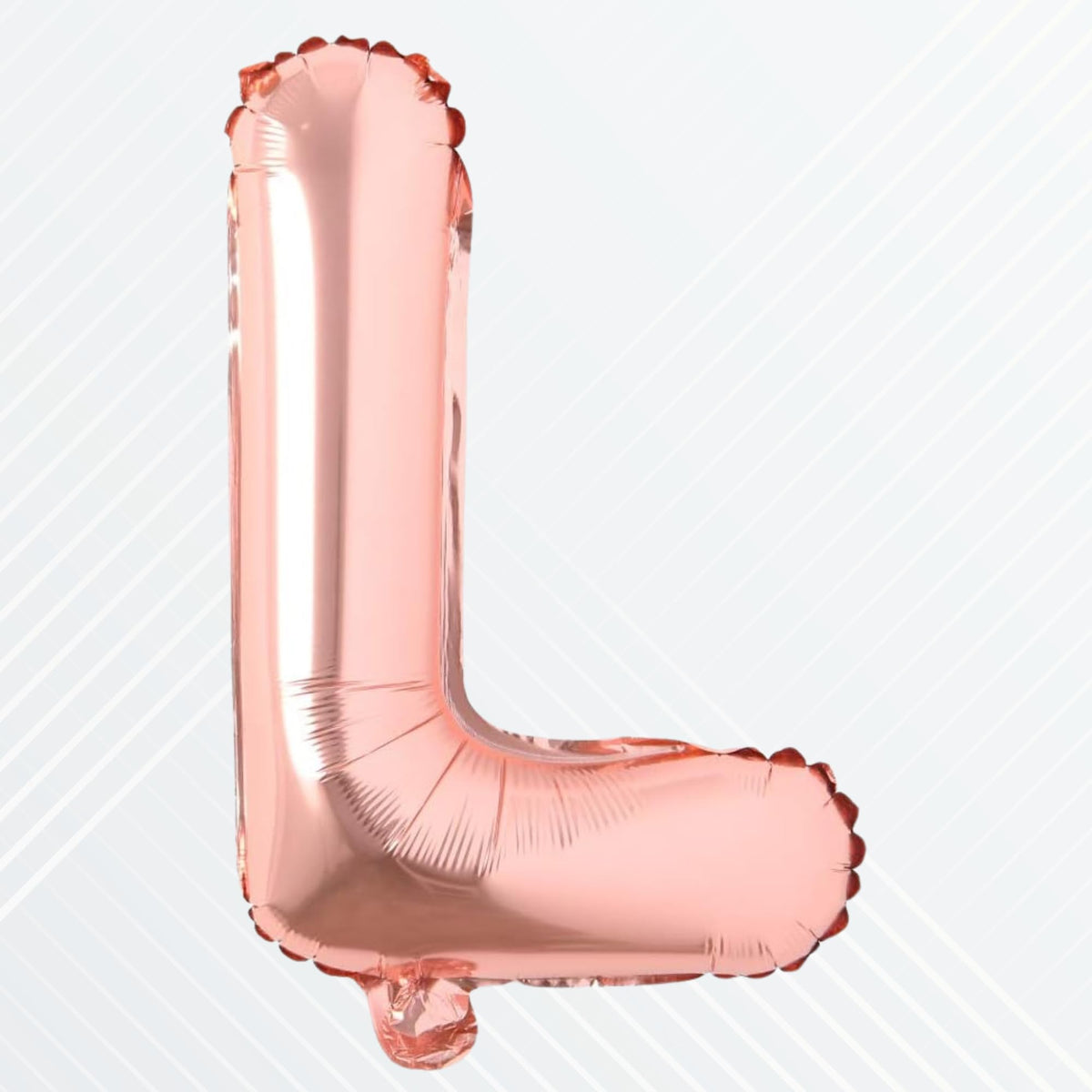 Flyloons Rose Gold Alphabet Letter Foil Balloons for Name L Birthday Decoration Items, Anniversary, Baby Shower, Bachelorette, W