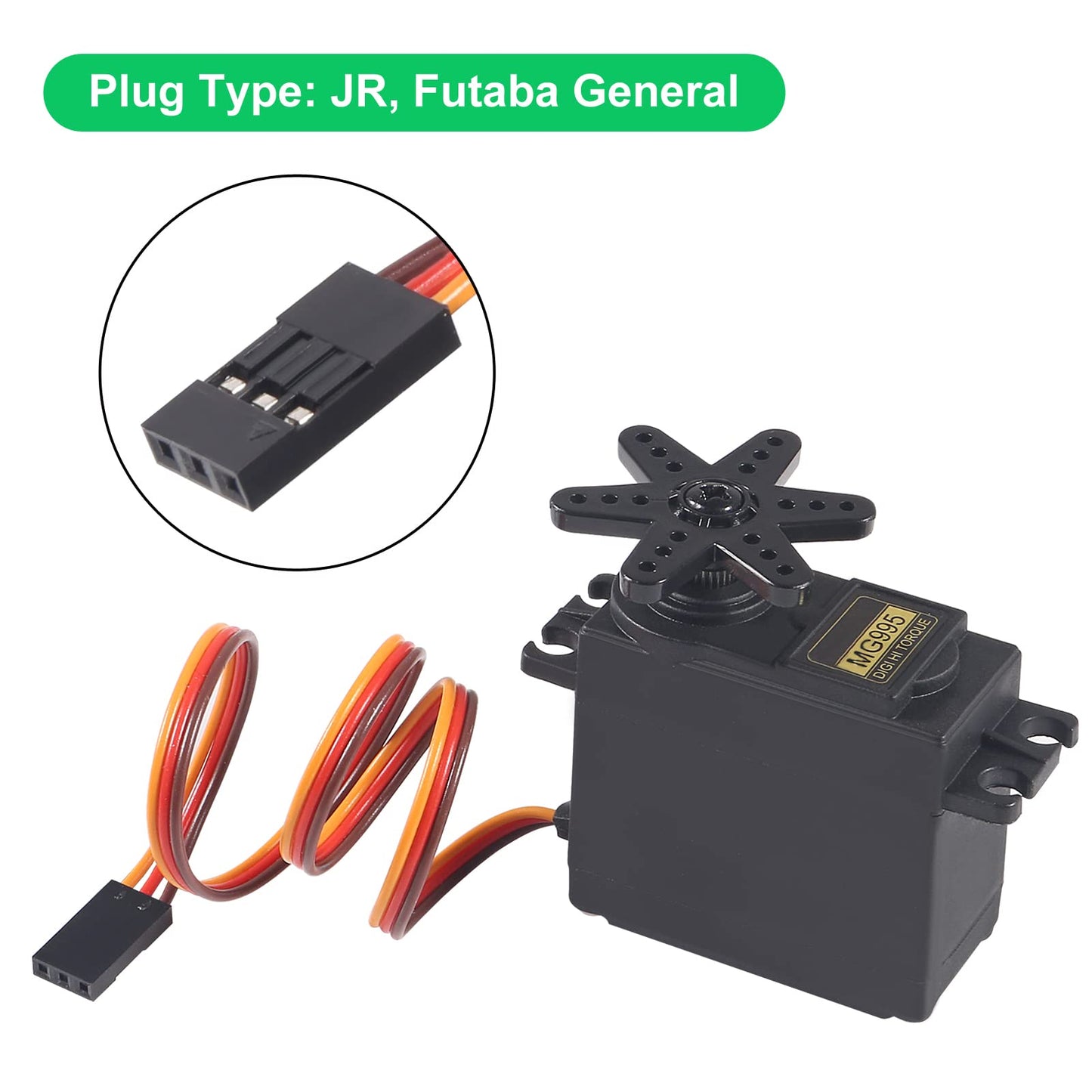 DWEII Servo Motor MG995 Control Angle180 Metal Gear Servo 20KG Digital High Speed Torque Servo Motor for Smart Car Robot Boat RC