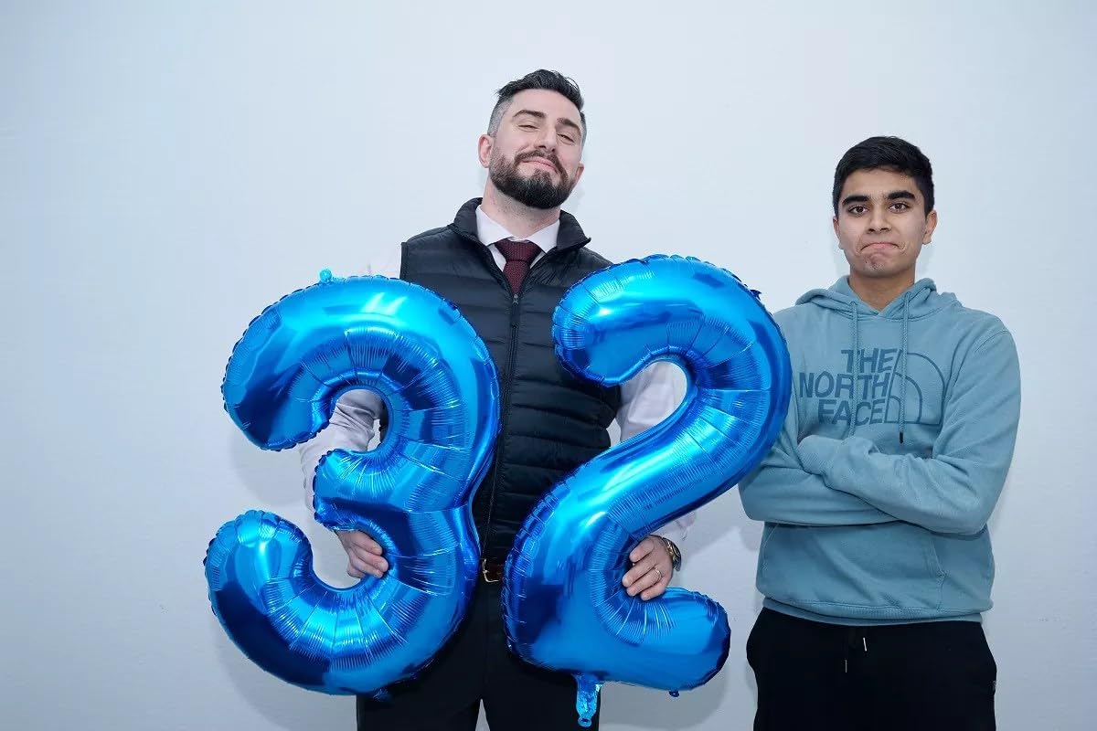 IWERP Navy Blue Number 30 Balloon, 40 Inch Foil Mylar, 30th Birthday Decorations for Men & Women