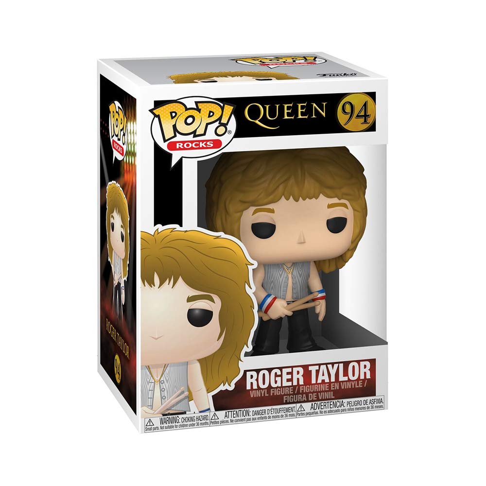 Funko Pop Rocks Queen Roger Taylor Figure, Multicolor Vinyl, Model 33716