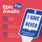 Never Have I Ever Card Game Paddles - 10 Multi-color Cardboard Paddles for Adult Game Nights, Model NHIE-PADDLES-001, Ages 17+