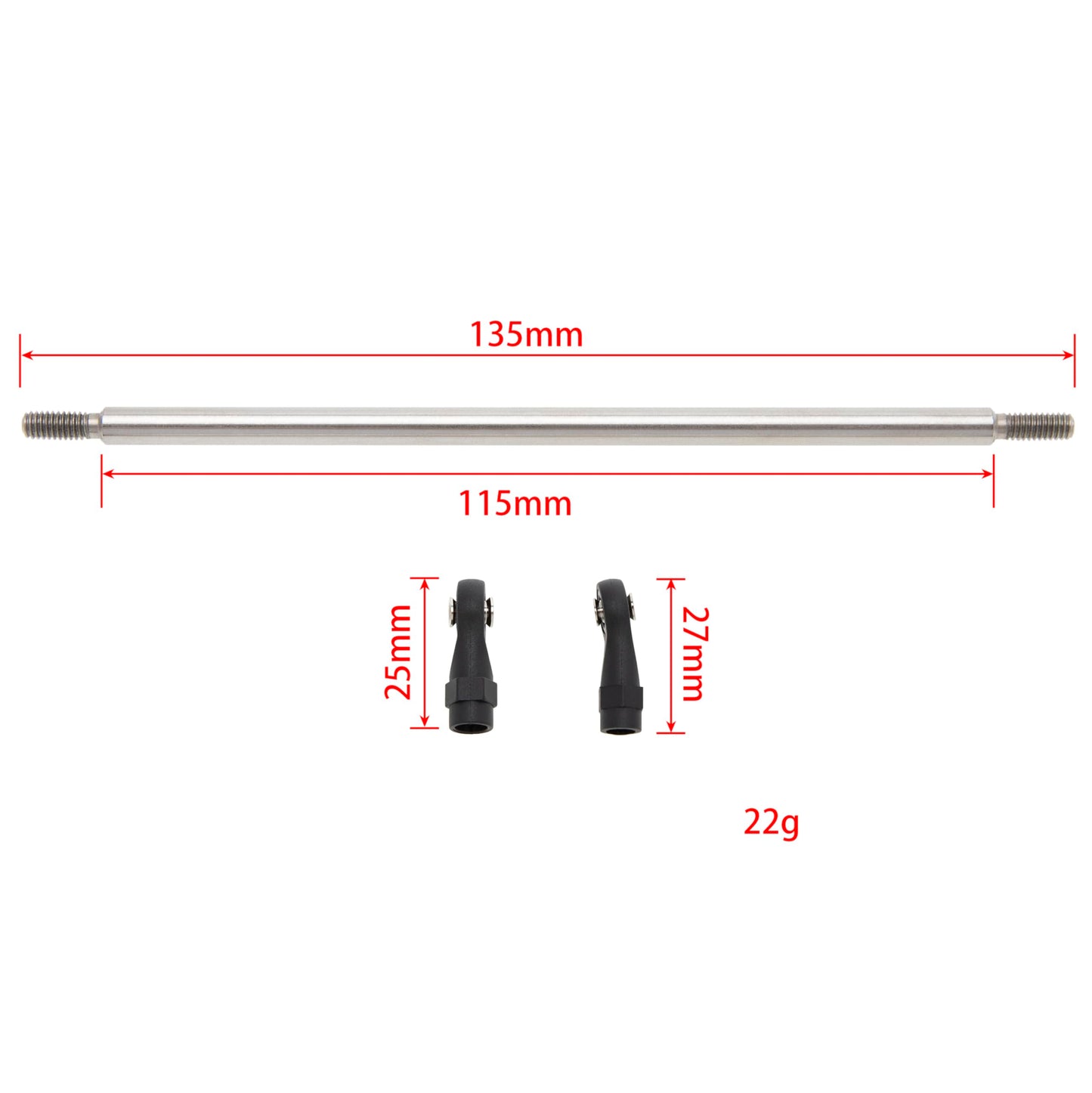 Meus Racing 1/10 Links Steel Chassis Links Kit For Traxxas Trx4 Axial Scx10 Tamiya Cco1 Redcat Gen8 1/10 Rc Crawler (135Mm)